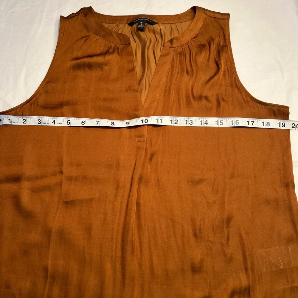 NWOT Brown Silky Tank Sz S - Picture 3 of 5
